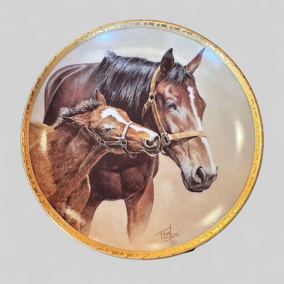 American Artists Horse Collector Plate Patience by Fred Stone Mare & Foal Colt - Picture 1 of 5